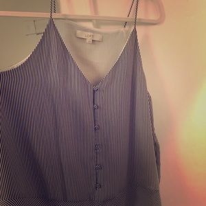 Loft black and white stripe tank blouse.